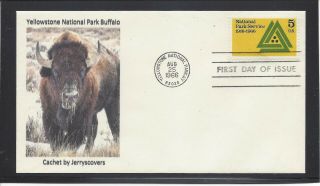 National Park Service Fdc 1966 Yellowstone,  Wy Only One Made Bison