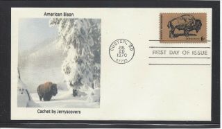 American Bison Buffalo Fdc 1970 Custer,  South Dakota Only One Made