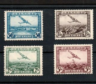 Belgium 1930 Set Of Airmails Stamps Cob Pa1 - Pa4