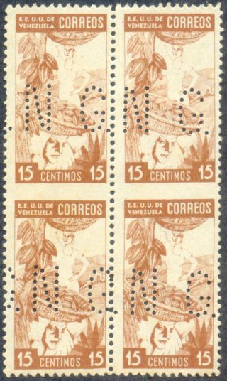 Venezuela 1937,  2 Vertical Pair Imperf Between With Gn Perfin,  Sc 313,