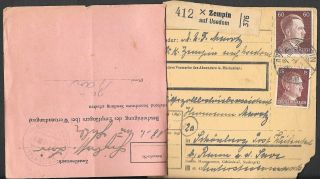 Germany Ww2 Zempin Versuchskommando Packet Card 1944.  V - 1 Rocket Peenemuende