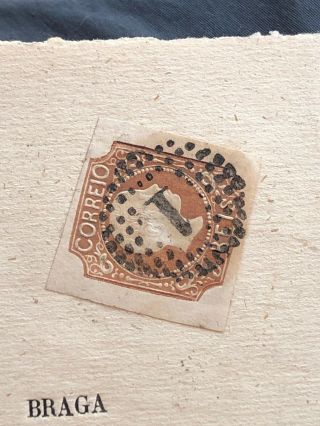 Rare Newspaper Wrapper Cover Lisbon To Braga Portugal 1861 W/ 1856 Die II Stamp 3