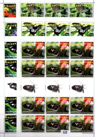 / 12x Tonga - Mnh - Animals - Insect - Butterfly - Nature