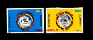Burkina Faso 2011 50th Anniversary Of Cooperation Between Germany Flags Logo
