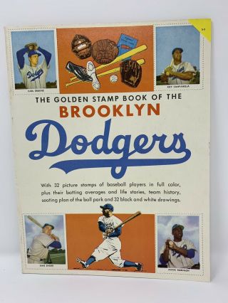 1955 Brooklyn Dodgers Golden Stamp Book Robinson Snider Koufax (r) - Rare