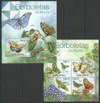 Bc481 2012 Guinea - Bissau Flora & Fauna Butterflies Borboletas Bl,  Kb Mnh