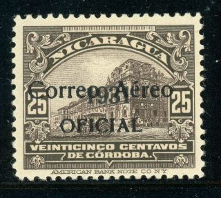 Nicaragua Mh Specialized: Maxwell Oa9 25c Black Brown " 1931 " Official Cv$42,