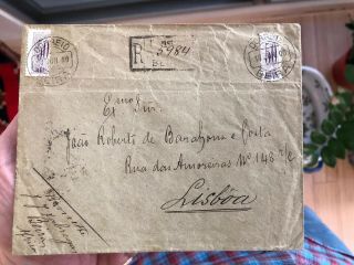 Rare Registered Portugal Colonial Mozambique Postal Cover To Lisbon 1900