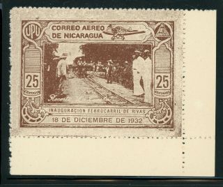 Nicaragua Ngai Specialized: Maxwell A74 25c Rivas Railroad Signed Cv$20,