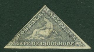 Sg 7d Cape Of Good Hope.  1855 - 63 6d Slate - Purple/blue Paper. ,  Part Gum.