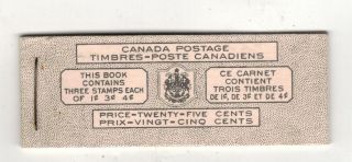 Canada 1951 - 52 Kgvi Stamp Booklet Mnh.  Sg Sb48.  French Version