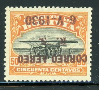 Bolivia Mh Specialized Zeppelin: Scott C16a 50c Inverted Ovpt Cv$225,