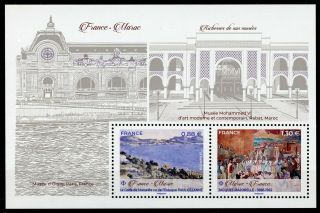 France 2019 Mnh Museums Jis Morocco Paul Cezanne 2v M/s Paintings Art Stamps