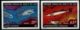 Herrickstamp Afars & Issas Sc.  437 - 38 Fish Imperf Stamps