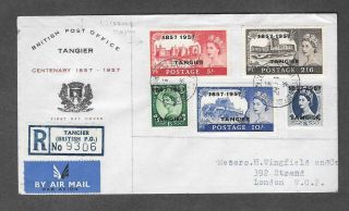 1957 Gb Tangier Centenary 1/3d - 10/ - Fdc,  5/ - Value With Variety Hyphen Omitted.