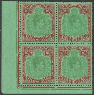 Bermuda 1938 Sg118c Block Of Four Mnh - Cat £280 - Flaw 49 And 50 Unprinting Area