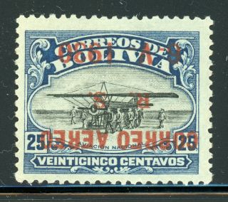 Bolivia Mh Specialized Zeppelin: Scott C15a 25c Inverted Ovpt Cv$150,