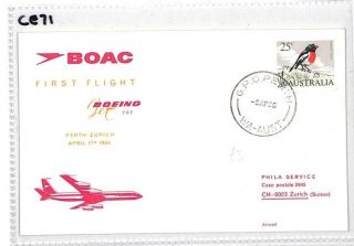 Ce71 Aviation Australia 1966 Boac First Flight Zurich Airmail {samwells - Covers}