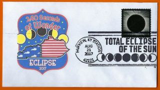 Total Eclipse Of The Sun.  Fairview,  Kentucky.  Station.  Postal Event Cover.
