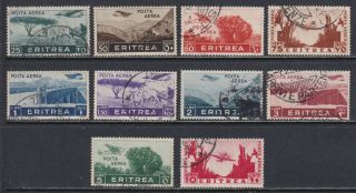 Eritrea C7 - C16 Vf Cto 1936 Airmail Issue Complete Set Of 10 Scv $90.  15