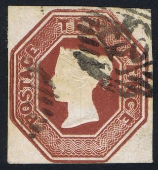 1848 Sg57 10d Brown Embossed 4m Very Fine Strong Colour Cat.  £1500.  00