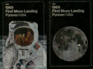 Apollo 11 Moon Landing 50 Years Self - Adhesive Stamps 2019 Usa