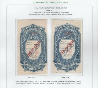 Canada Revenues Qv Manufactured Tobacco Rm241,  236