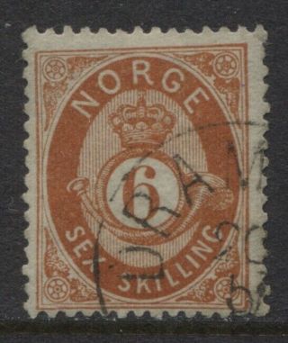 Norway 1875 6s Sc 20 Fine Cv $90