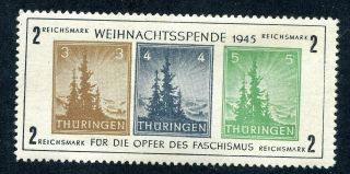 Germany Soviet Occupation Zone Thuringia Christmas Sheet 16n3a Perfect Mnh