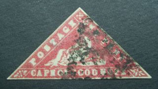 Cape Of Good Hope Rare 1861 Carmine Woodblock Sg 13a Rps Cert Cogh Triangular