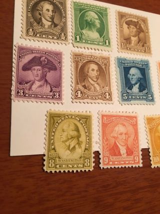 US 1932 Washington Commemorative Set,  Stamps 704 - 715 (12),  Hinged 5
