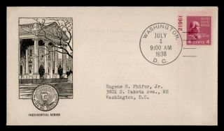 Dr Who 1938 James Madison Prexie Plate Fdc C132367