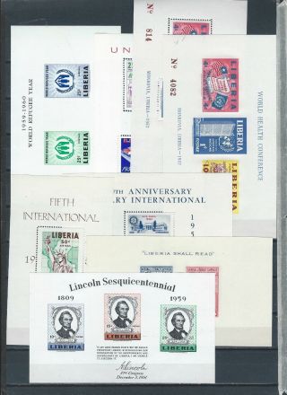 Liberia Mnh Perf And Imperf Stamp Sheets Abe Lincolnlady Liberty & More
