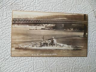U.  S.  S.  USS Mississippi Naval Ship 1939 Air Mail Canal Zone Panama C uba & Photo 3
