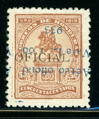 Honduras Mnh Specialized: Sanabria 171a 1l/50c Red Brown Inverted Blue Schg $$$
