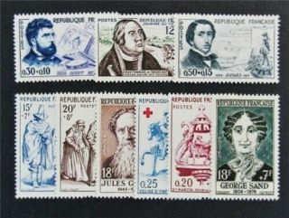Nystamps France Stamp B302//b348 Og H $30