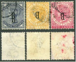 THAILAND: 1882 - 85 18 stamps of Straits Settlements Overprint type’B’ 5