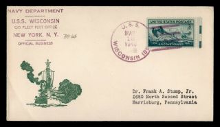 Dr Who 1946 Uss Wisconsin Navy Ship Official C133698