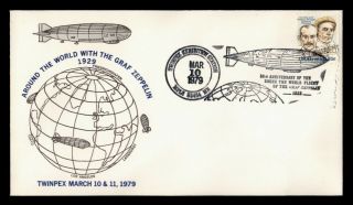 Dr Who 1929 Twinpex Graf Zeppelin Round The World Flight 50th Ann Cachet C133342