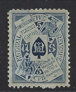 Private Die Proprietary Playing Card Stamp Ru13d Victor E Mauger And Petrie