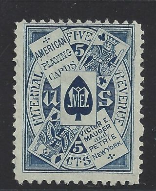 Private Die Proprietary Playing Card Stamp Ru13b Victor E Mauger And Petrie