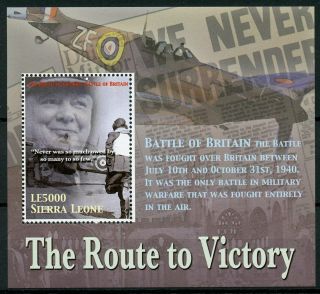 Sierra Leone 2005 Mnh Wwii Ww2 Battle Of Britain Churchill 1v S/s Stamps