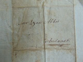 C.  1798 Antique Stampless Folded Letter About Yale University President 