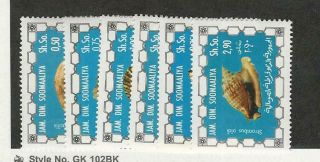 Somalia,  Postage Stamp,  430 - 435 Nh,  1976 Sea Shell,  Dkz