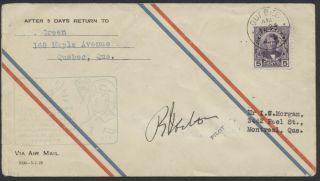 1928 Aamc 2837g Golden Jubilee Aug 24th Flight Quebec To Montreal,  Pilot Signed