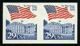Us 2609a 29¢ Flag Over White House,  Imperf Imperforate Pair,  Vf Nh Mnh