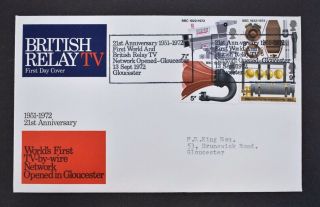 Fdc,  1972 Broadcasting Anniversaries,  With Rare Gloucester Cachet H/s,  Cat £78.