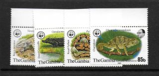 1981 Gambia: Abuko Nature Reserve Reptiles Sg460 - 463 Unmounted