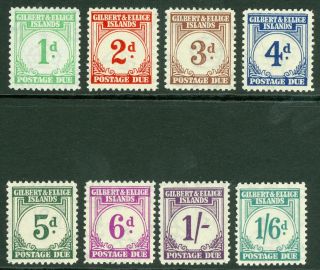 Sg D1/d8 Gilbert & Ellice Islands.  1950 Postage Due Set.  1d - 1/6.  Fine U/m/m.