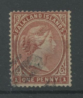 Falkland Islands 1878 - 9 Sg1 1d Claret No Wmk P14